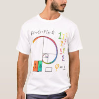 Séquence de Fibonacci et ratio d'or Math T-shirt