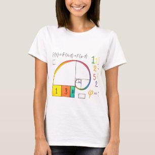 Séquence de Fibonacci et ratio d'or Math T-shirt