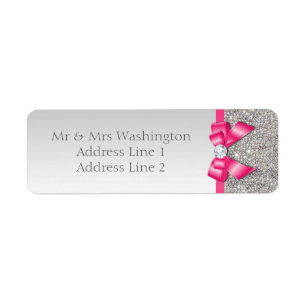 Séquences d'argent Faux Chaud Rose Bow et Diamant