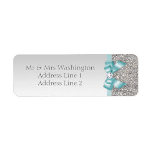 Séquences d'argent Faux Turquoise Bleu Bow et Diam