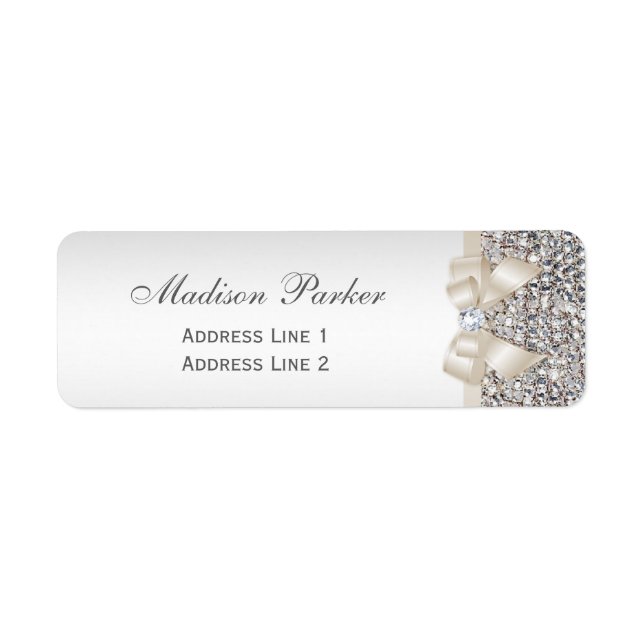 Séquences d'argent Léger Champagne Bow Mariage (Devant)