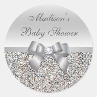 Séquences d'argent Stickers Baby shower Bow