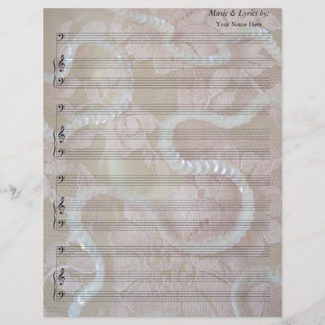 Séquences et dentelle feuille blanche Musique bass (Devant)