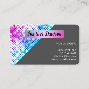 Sequin and Glitter / Colourful / Grey Business Card