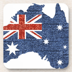 sequin australian flag coaster