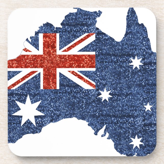sequin australian flag coaster (Front)