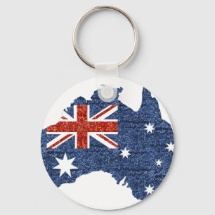 sequin australian flag keychain