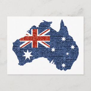 sequin australian flag postcard