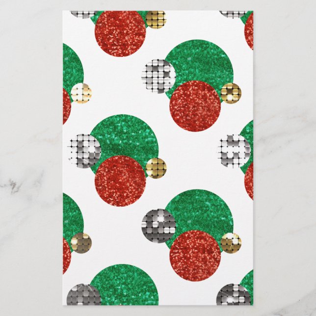 sequin christmas dots stationery (Front)