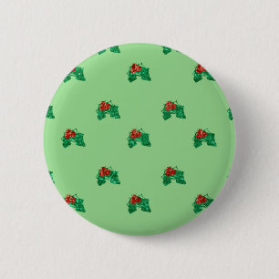 sequin christmas Holly 2 Inch Round Button