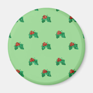 sequin christmas Holly Magnet