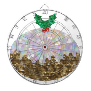 sequin christmas puddings dartboard