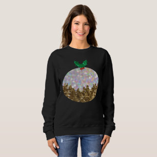 sequin christmas puddings womens sweatshirt