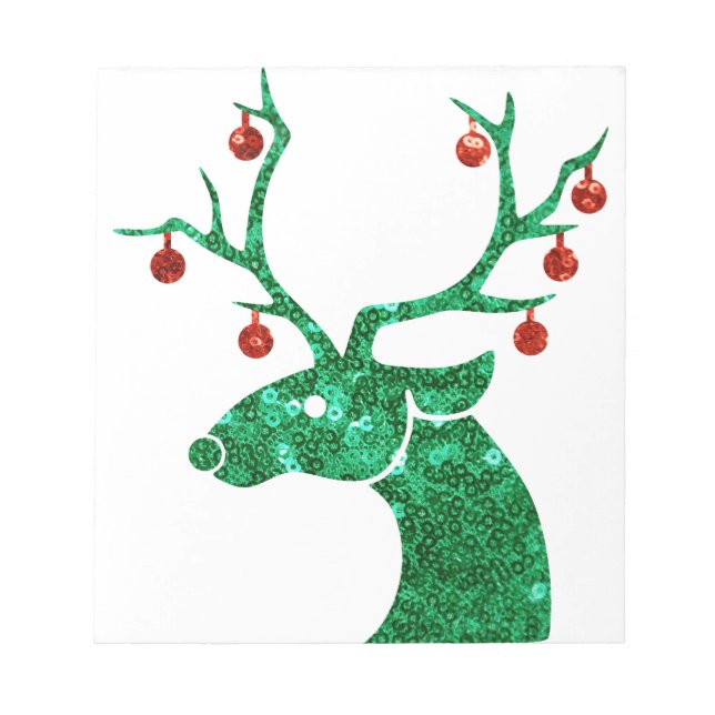 sequin christmas reindeer notepad (Front)