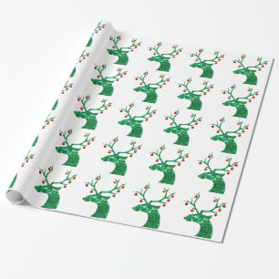 sequin christmas reindeer wrapping paper
