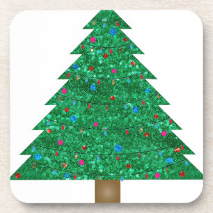 sequin christmas tree coaster