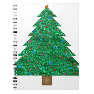 sequin christmas tree notebook