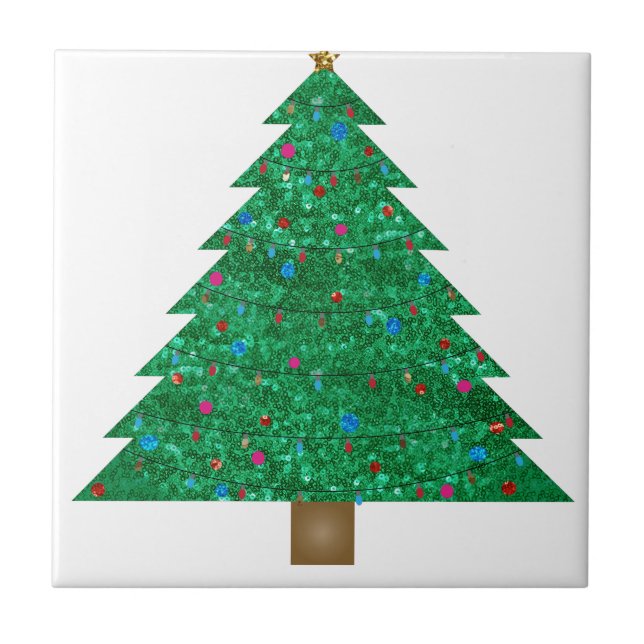 sequin christmas tree tile (Front)
