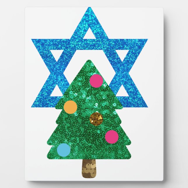 sequin christmukkah hanukkah plaque (Front)