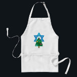 sequin christmukkah hanukkah standard apron<br><div class="desc">christmukkah, "star of david", "christmas tree", christmas, xmas, "ugly christmas", interfaith, "inter faith", christian, chrismukkah, hanukkah, chanukkah glitter, sequins, jewish, holidays, jew, neon pink blue white blank</div>