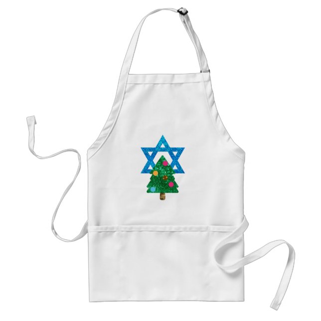 sequin christmukkah hanukkah standard apron (Front)