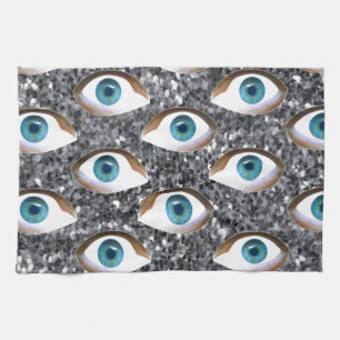 sequin eyes kitchen towel