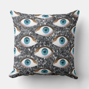 sequin eyes throw pillow