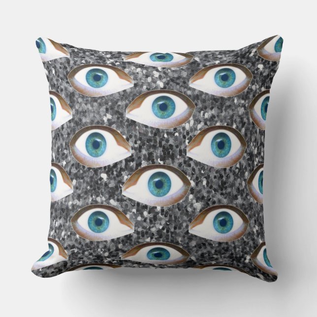 sequin eyes throw pillow (Front)