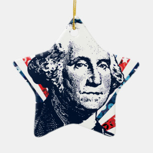 sequin george washington ceramic ornament
