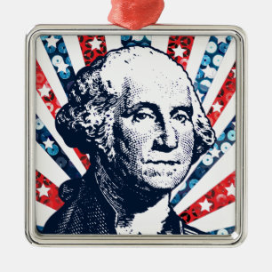 sequin george washington metal ornament