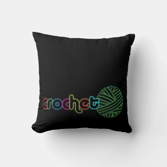 Sequin Glow Crochet Throw Pillow (Front)