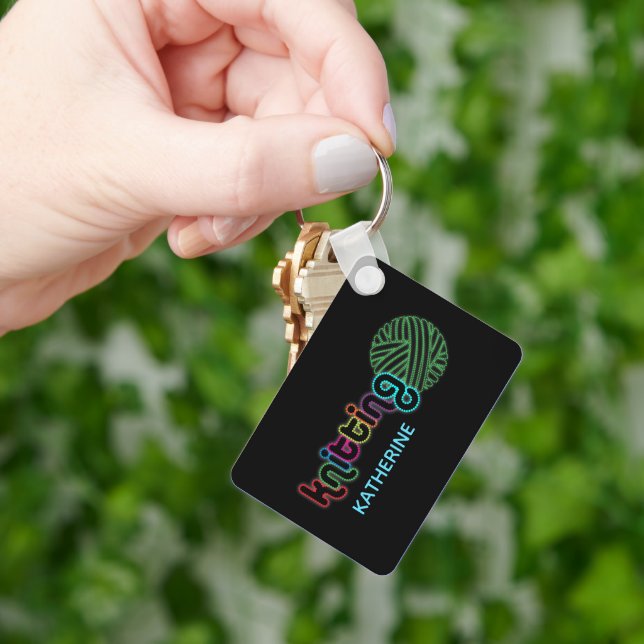 Sequin Glow Knitting Keychain (Hand)