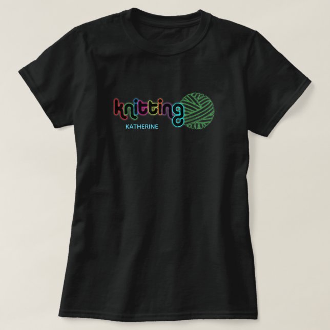Sequin Glow Knitting T-Shirt (Design Front)