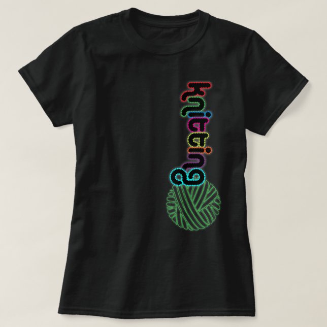Sequin Glow Knitting T-Shirt (Design Front)