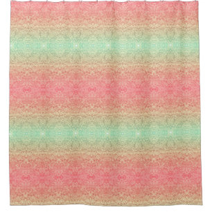 Sequin lace pattern ombre pink gold green