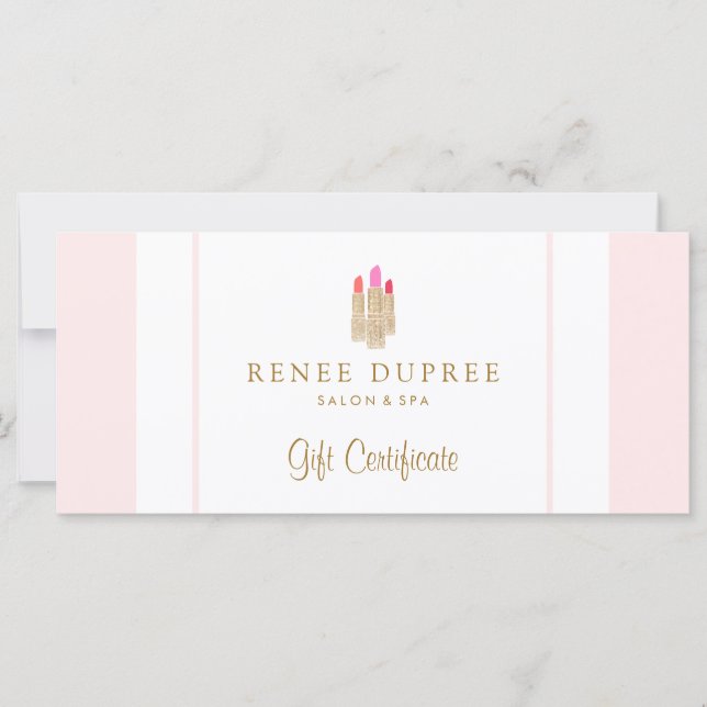 Sequin Lipstick Logo Salon & Spa Gift Certificate (Front)