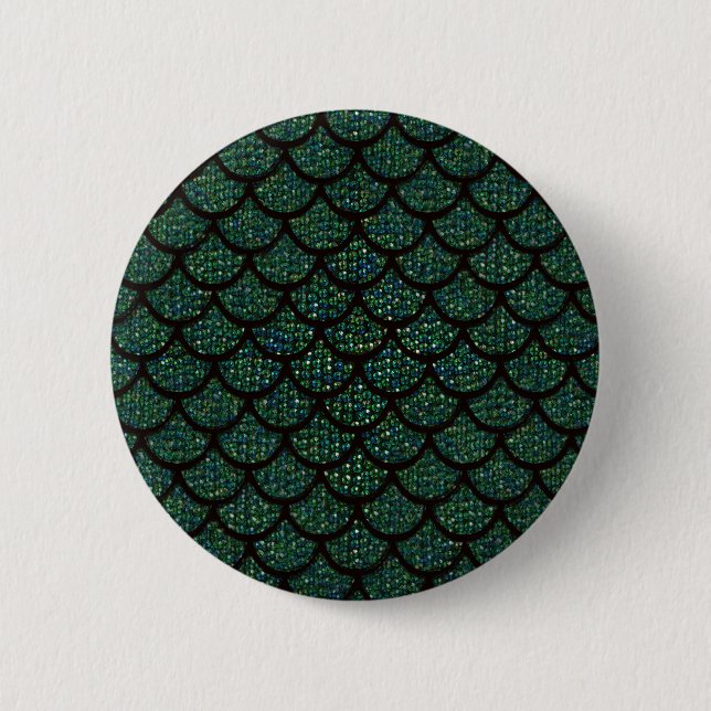 sequin mermaid 2 inch round button (Front)