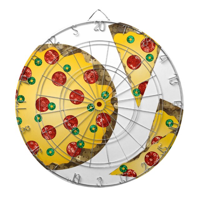 sequin pizza dartboard (Front)
