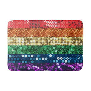 sequin pride flag bathroom bathmat bath mat