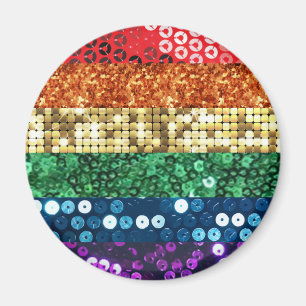 sequin pride flag magnet