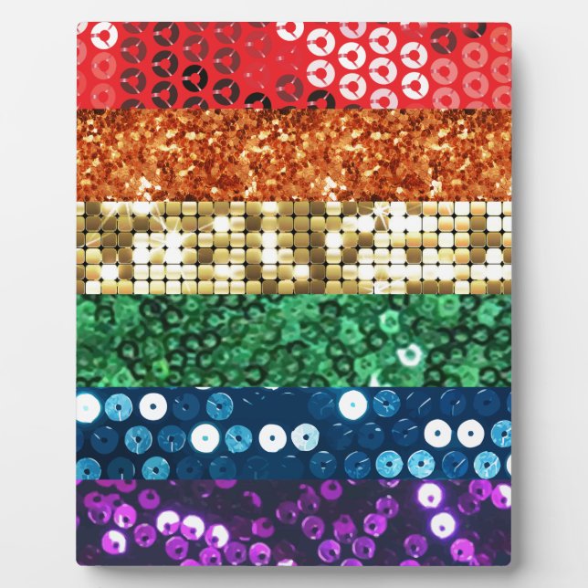 sequin pride flag plaque (Front)