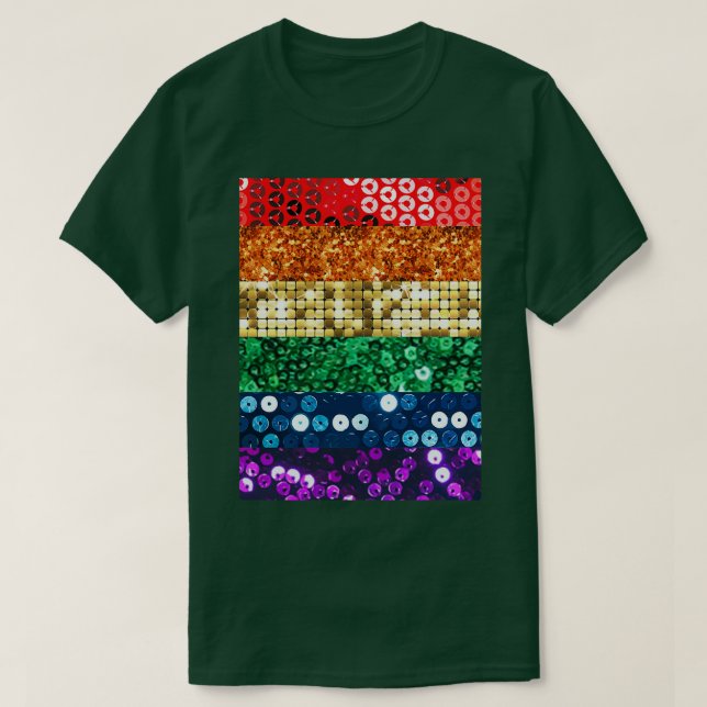sequin pride flag T-Shirt (Design Front)