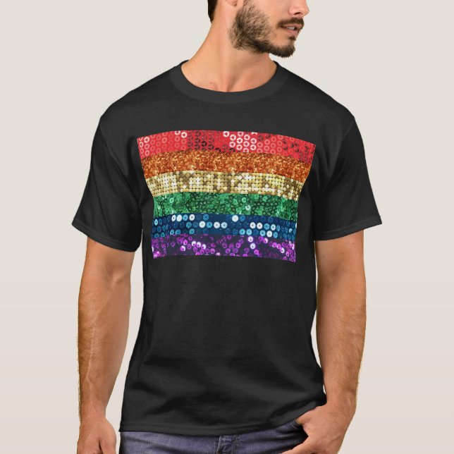 sequin pride flag T-Shirt (Front)