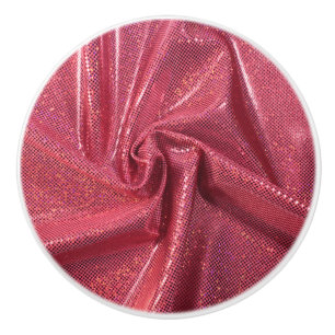 Sequin sparkle glitter look pink red ceramic knob