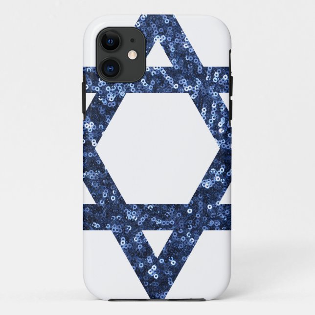 sequin star of david Case-Mate iPhone case (Back)