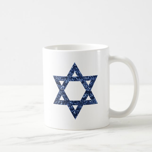 sequin star of david coffee mug (Right)