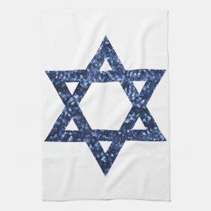 sequin star of david kitchen towel