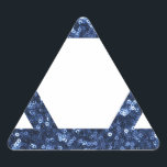 sequin star of david triangle sticker<br><div class="desc">"star of david", passover, purim, "rosh hoshanah", jewish, jew, , hanukkah, chanukkah, , hanukka, chanukka, hannukah, channukah, hannuka, channuka glitter, sequins, hebrew holidays, "navy blue" glittery glittering white blank minimalist judaism</div>