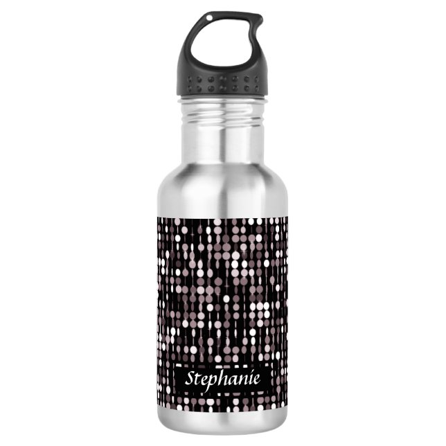Sequin Style Print Personalized 532 Ml Water Bottle (Front)