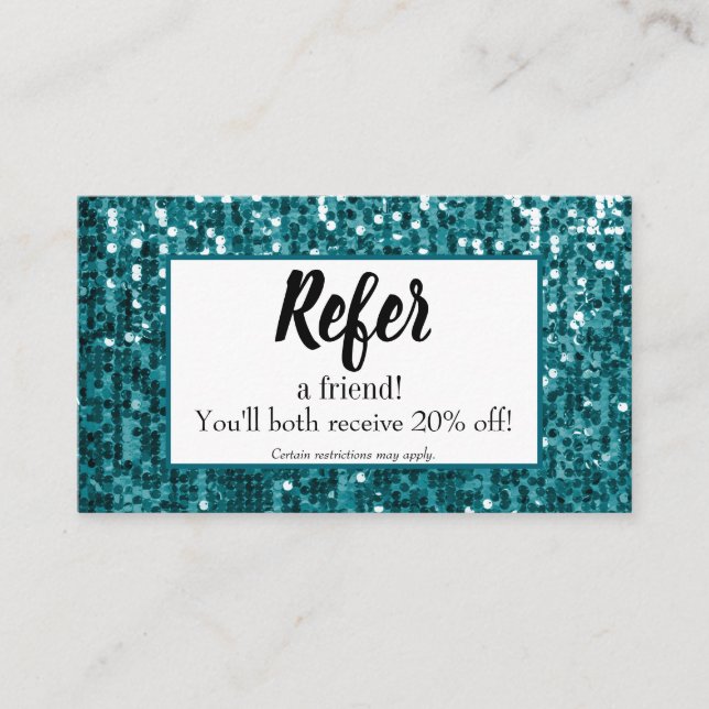 Séquin Turquoise Sparkly|Parties scintillant Carte (Devant)